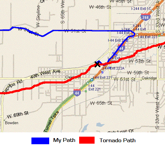 Tornado encounter map